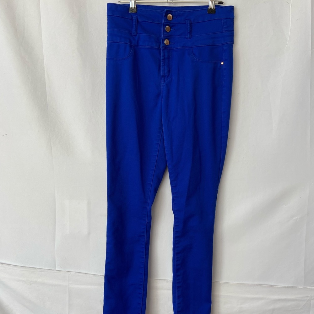Cobalt Blue High-Waisted Jeans